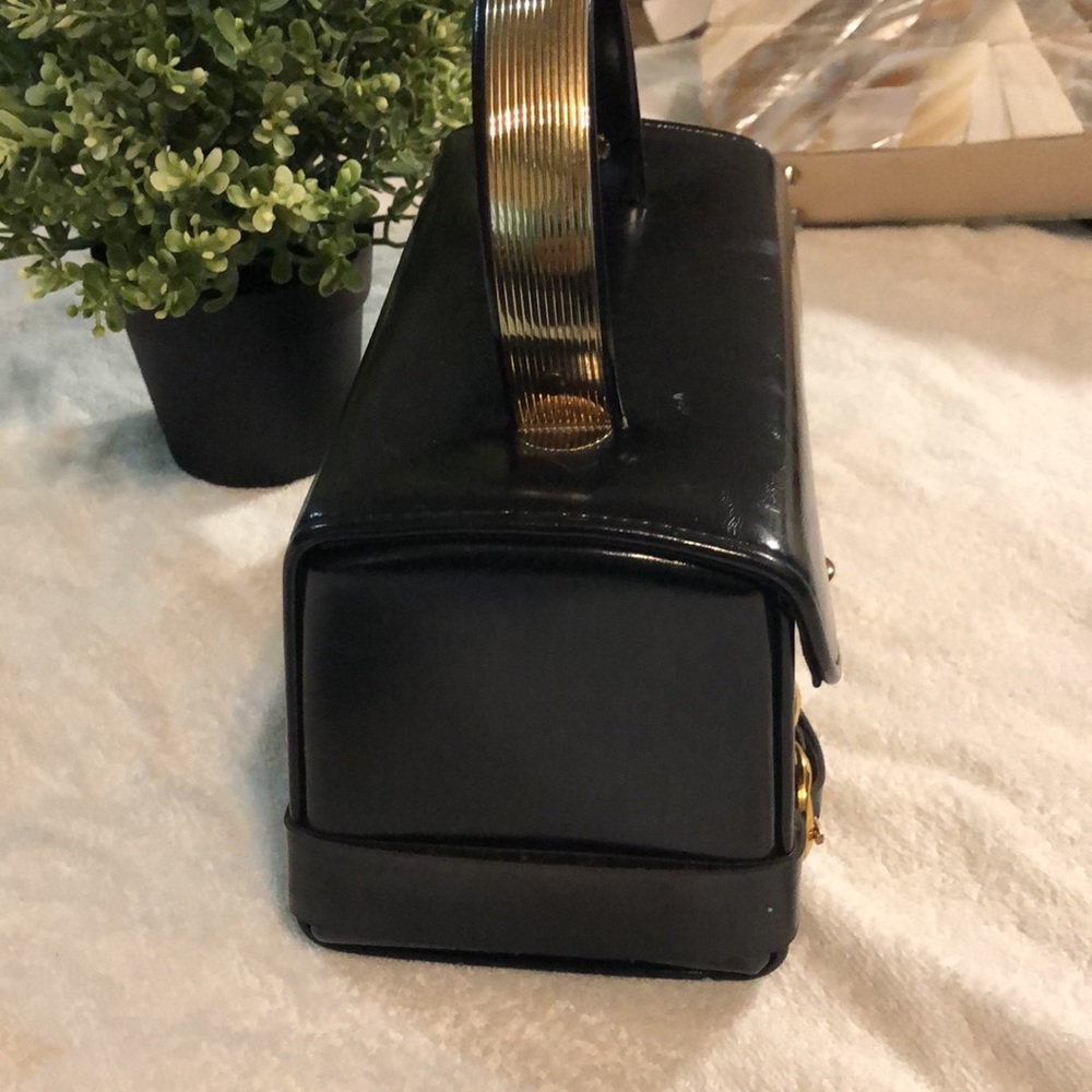Vintage black hard shell handbags purse - Picture 2 of 6